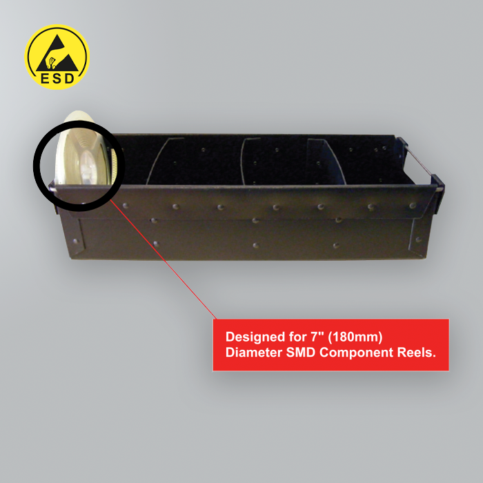 SMD 7" Component Reel Holder ESD (109-500) - Side SMD 7" Component Reel Holder ESD (109-500) - Side